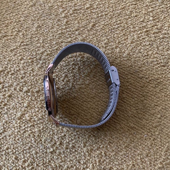 Vince Camuto Crystal Accented Rose Gold bezel & Silver-Tone Mesh Bracelet Watch - Picture 6 of 11